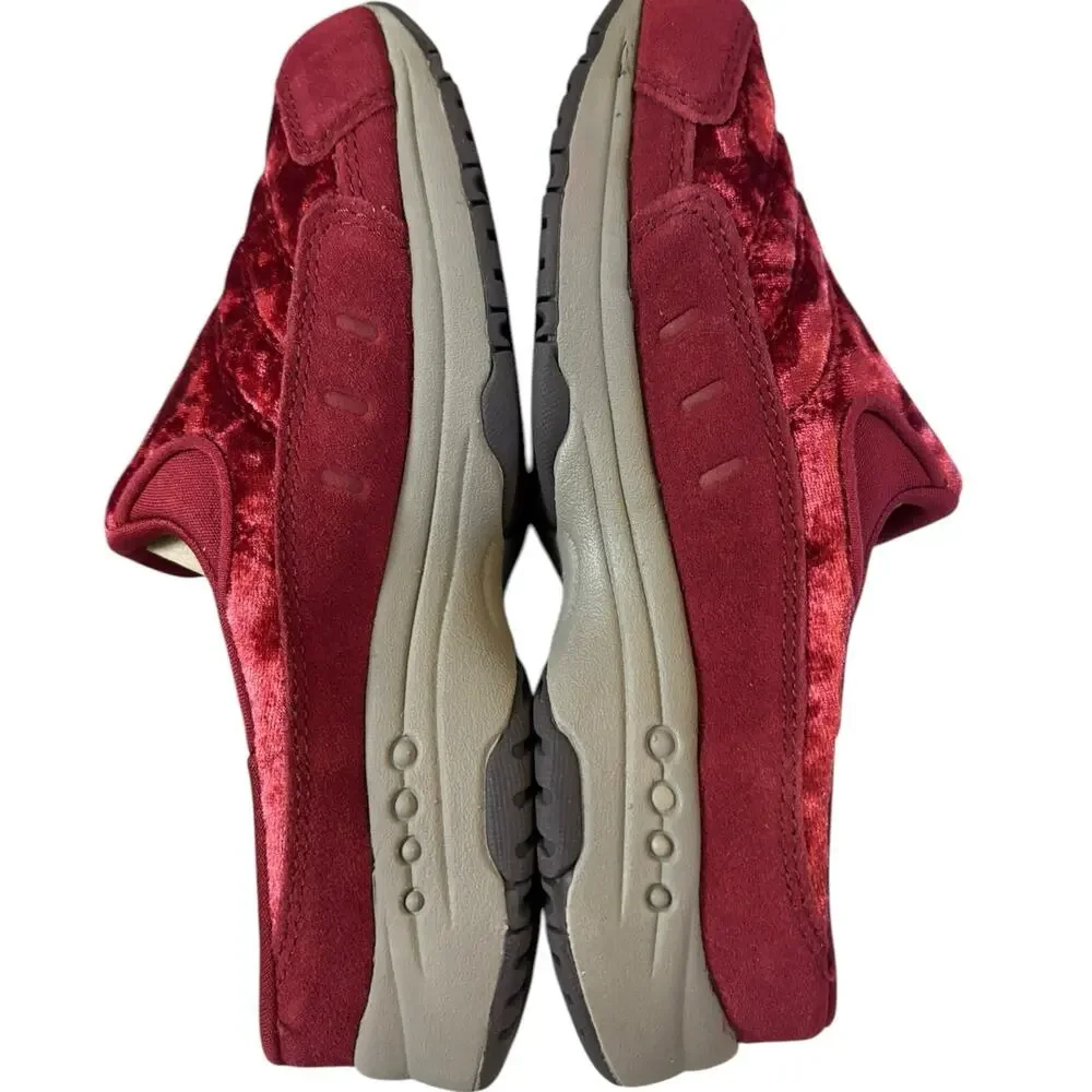 NIB Easy Spirit Traveltime Slip On Mule Sneakers Women's Size 5 M Dark Red